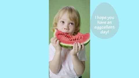 cute girl eating watermelon