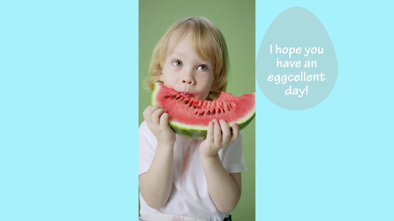 cute girl eating watermelon