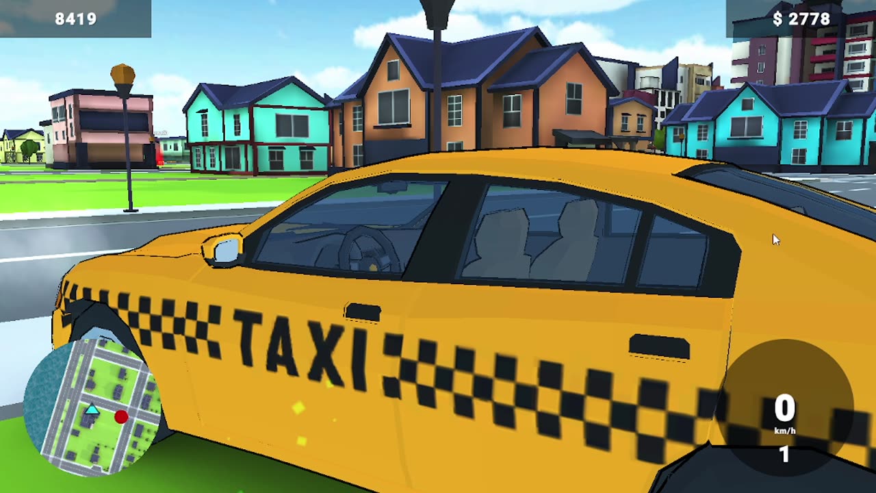 yellow taxi car driver uncontrolled