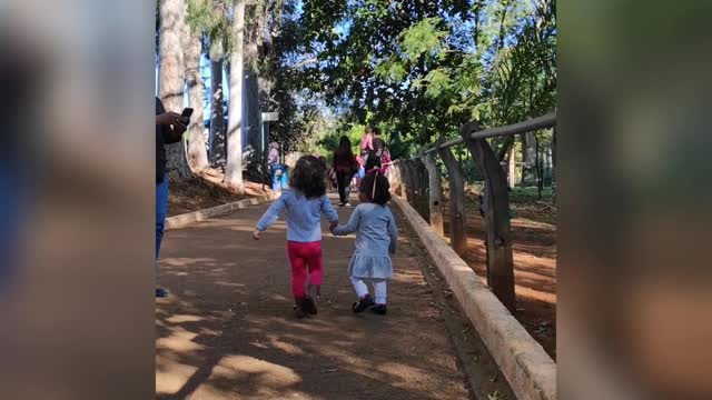 The cousins strolling in the ecological park ♥ ️ ♥ ️ ♥ ️