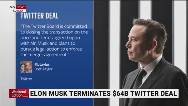 Twitter to sue Elon Musk after abandoning takeover deal