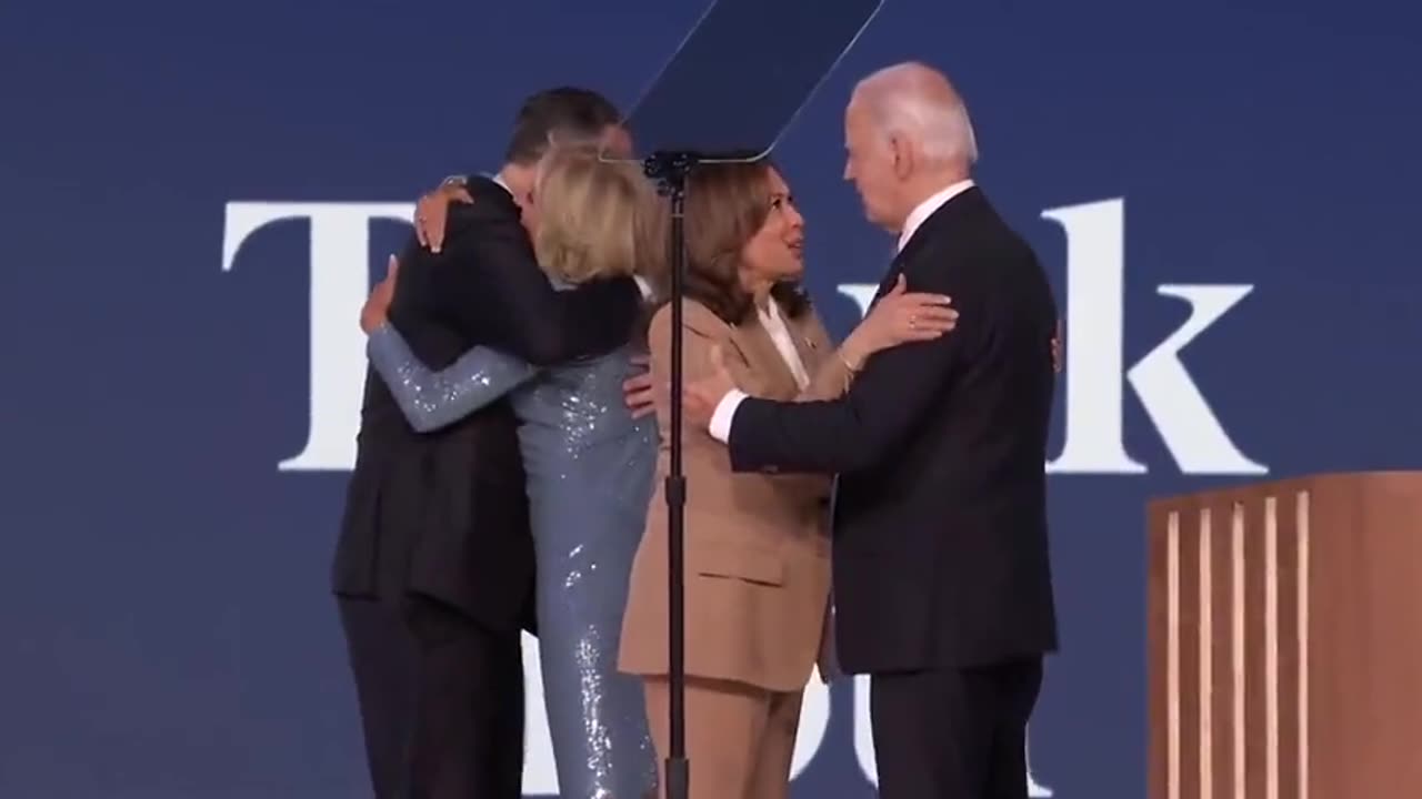 Get the hell off my stage," Kamala whispers as Biden is discarded into the dustbin of histor