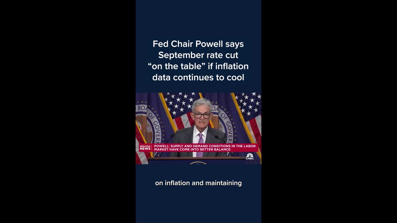 Fed Chair Powell .... September rate cut 'on the table'... #jeromepowell #fedchairpowell #ratecut