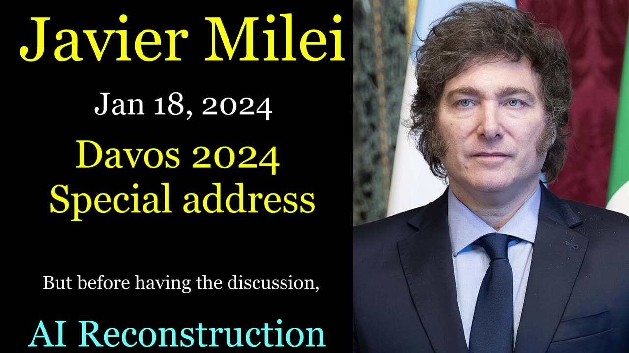 Javier Milei in English AI reconstruction Davos 2024