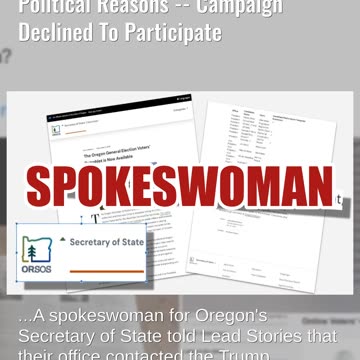 Fact Check: Oregon Did NOT Leave Trump Out Of Voters' Pamphlet On Purpose -- Trump Campaign Declined