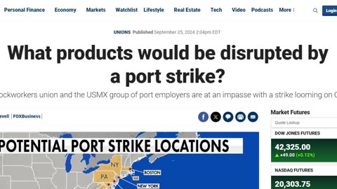 36 Ports & 45,000 Dock Workers to strike Oct. 1. Product prices to soar & shelves go bare across US
