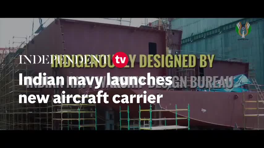 Indian navy launches new aircraft carrier