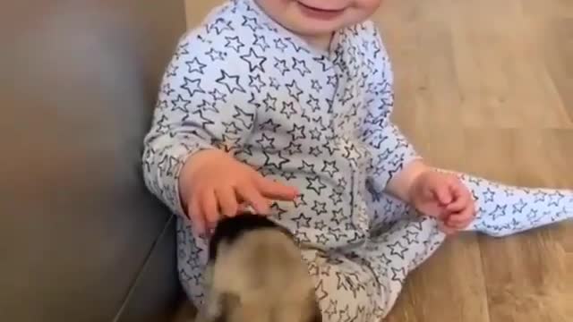 NENEM HAVING FUN WITH HER CUTE PUPPIES