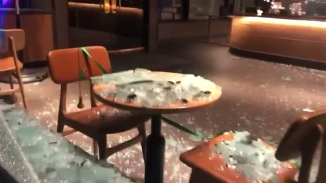 Starbucks Smashed in Riot