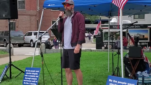 CannCon speaks at the rally for statewide audit of all ballots in New Hampshire