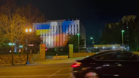 The Ukrainian flag has been projected on the Horde's embassy in Washington