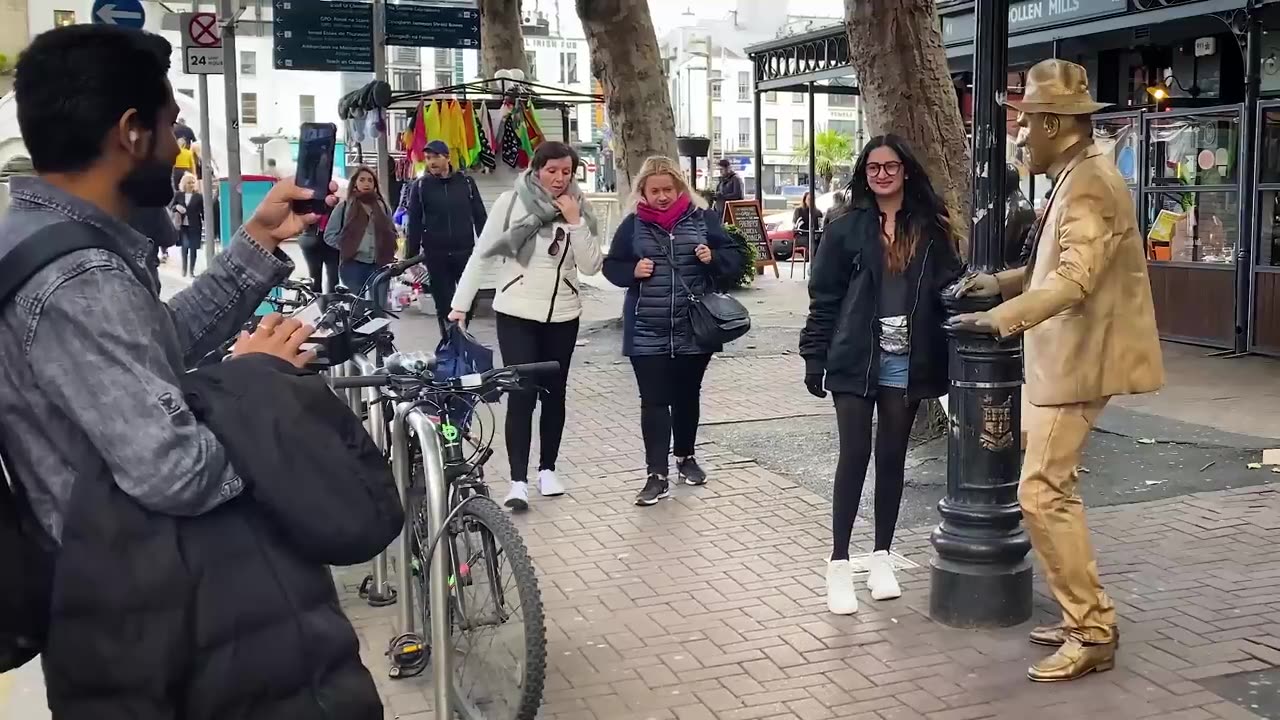 Scared the Life out of them. Golden Statue and Bushman Prank