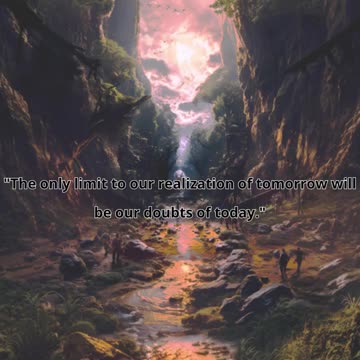 "The only limit to our realization of tomorrow will be our doubts of today."