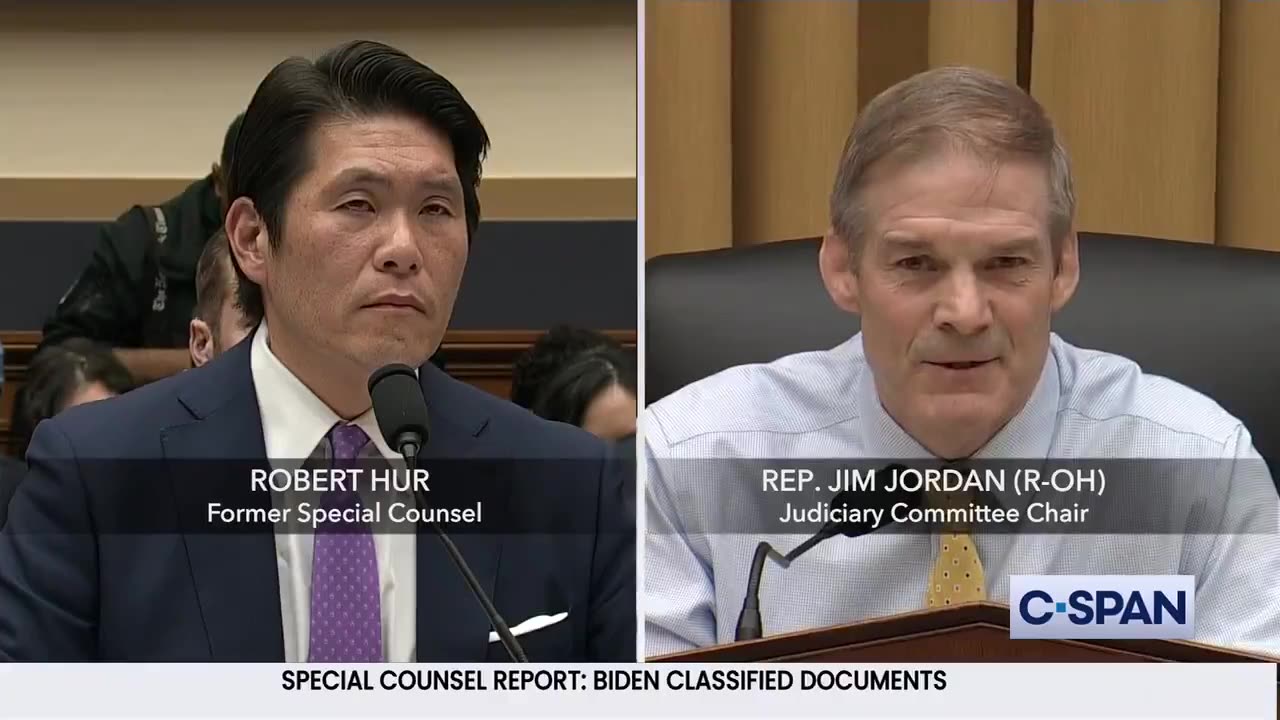 "Rep. Jim Jordan Questions Robert Hur on Biden's Motive