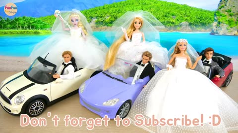 Rapunzel Elsa Barbie Wedding Shop Wedding Dress Shopping Barbie Toko pernikahan Vestido de casamento