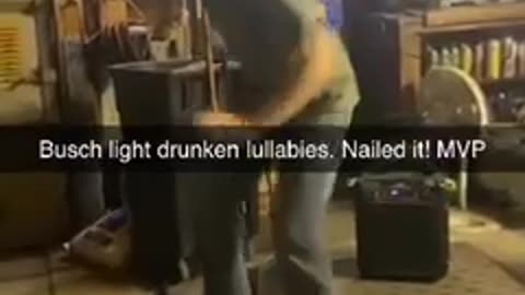 Drunken Busch light dancing