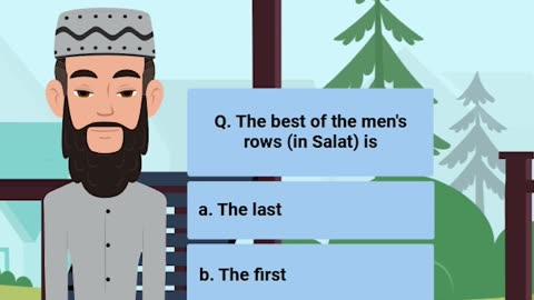 Q. The best of the men's rows (in Salat) is | #hadith #islam #muslim |