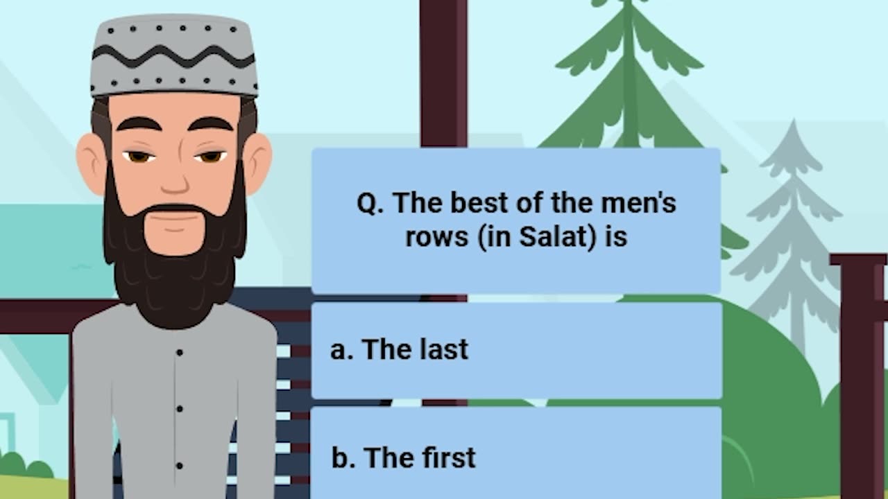 Q. The best of the men's rows (in Salat) is | #hadith #islam #muslim |