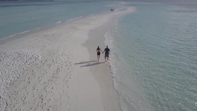 Walking on beach . Evening walk