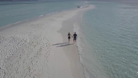 Walking on beach . Evening walk