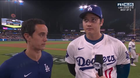 Shohei Ohtani dazzles in playoff debut, Dodgers win Game 1