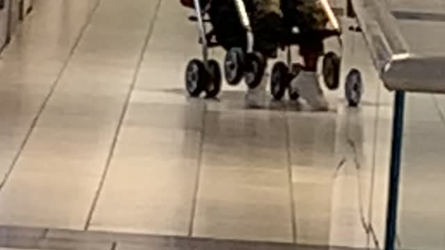 Kid in Stroller Likes Tipping Over