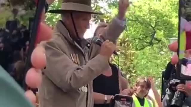 Veteran Freedom Speech Inspires Australian crowd