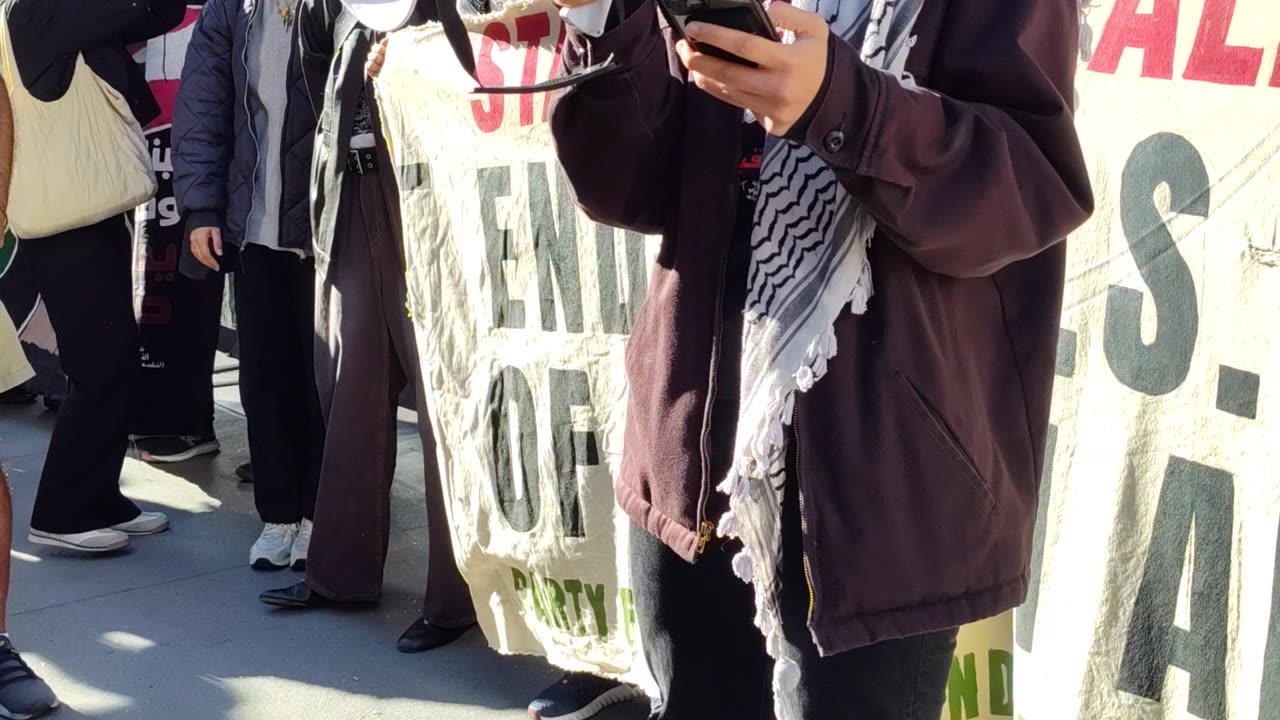 "ARMS EMBARGO NOW" in front of BlackRock. New York City. 1of8