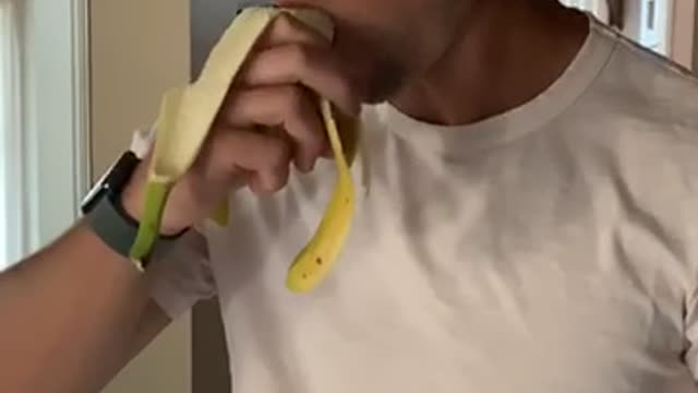 man almost dies by banana