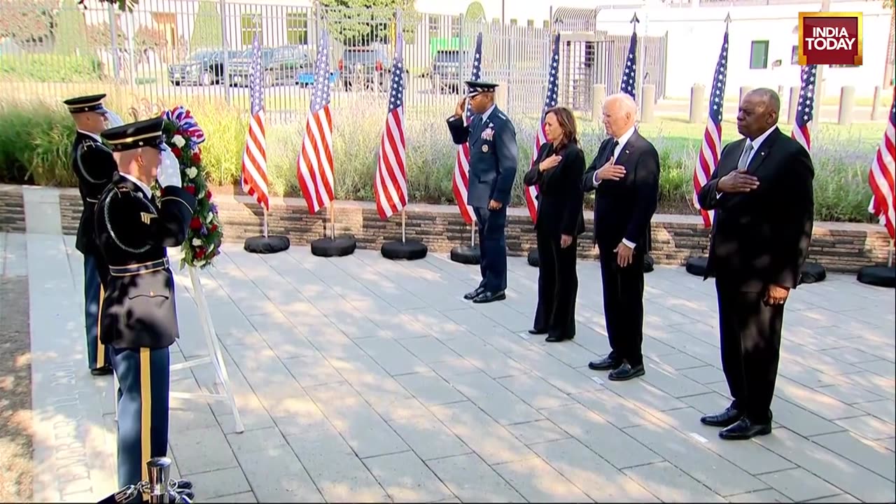 US President Joe Biden And VP Kamala Harris Pay Respects At Pentagon On 9_11 Anniversary