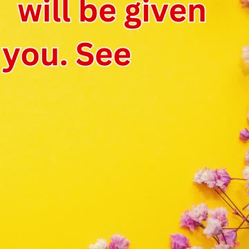 "Ask, Seek, Knock: The Promise of God's Answer" Matthew 7:7.#shorts #youtube #yt #shortsvideo #ytool