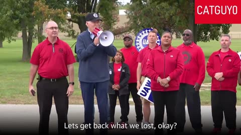 'You deserve the raise': Biden becomes first sitting US president to join picket line