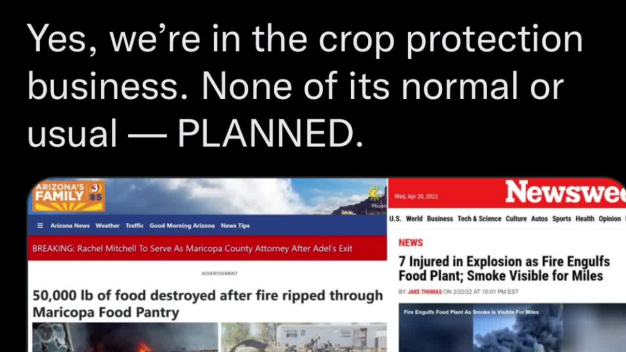 Multiple Large Food Processing & Distribution Plants in US Have Recently Exploded or Burned Down