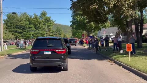 President Trump arrives in Prairie du Chien, Wisconsin. #TRUMP2024