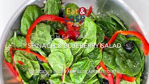 How to make a SPINACH SALAD recipes _ With blueberries and peppers Weight Loss Salad