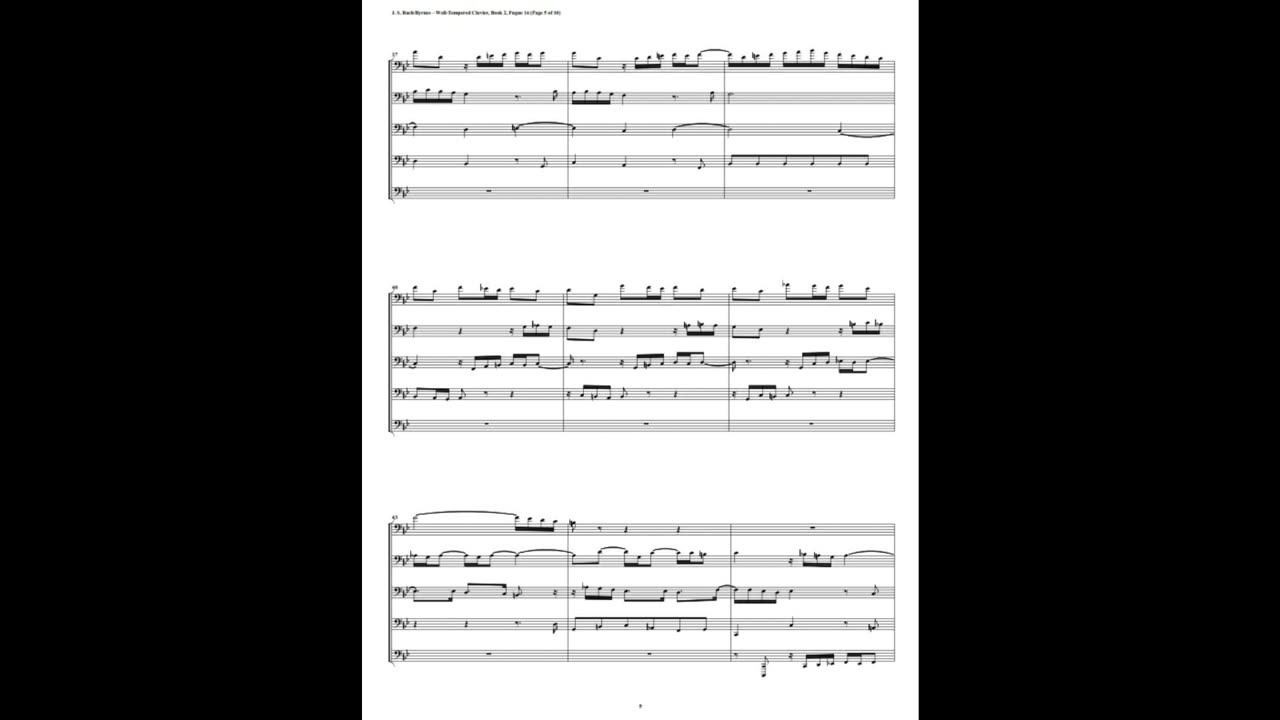 J.S. Bach - Well-Tempered Clavier: Part 2 - Fugue 16 (Euphonium-Tuba Quintet)