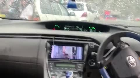 When it rained, the convertible broke down and the owner was drenched