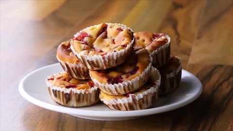 The only muffins you can have for breakfast everyday! (cinnamon raisin and strawberry)