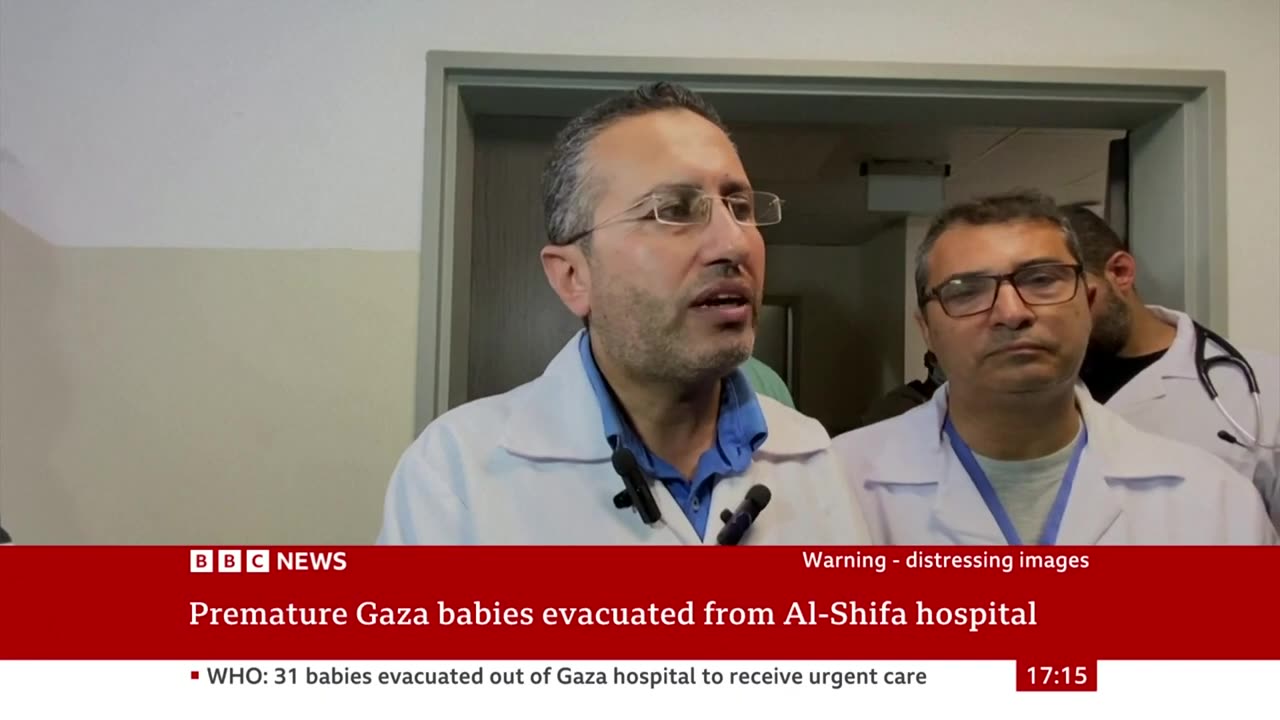 Premature babies evacuated from Gaza's al-Shifa hospital - BBC News