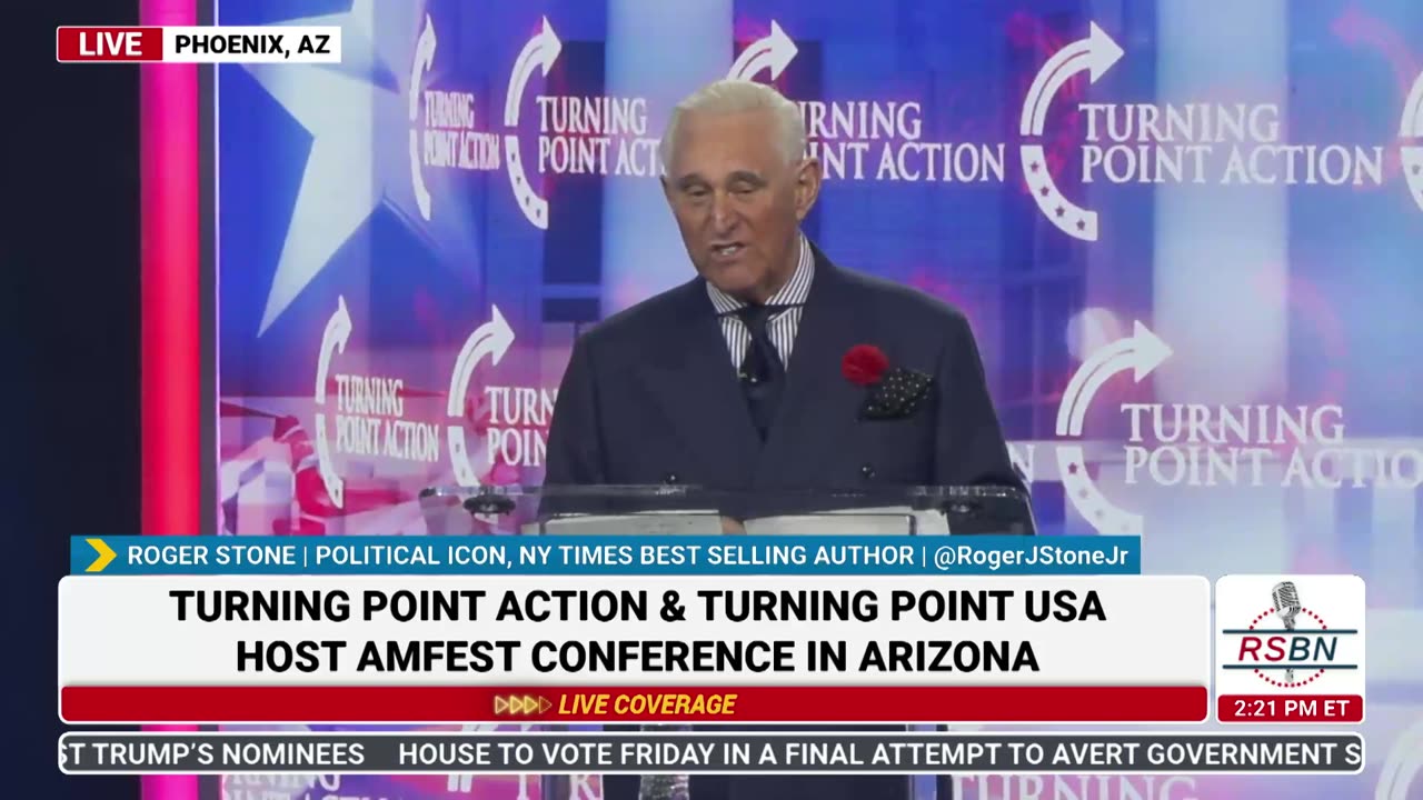 FULL SPEECH: Roger Stone TPUSA's America Fest Conference: Day Two - 12/20/24