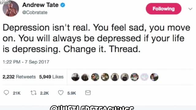 DEPRESSION ISNT REAL -Tate talks