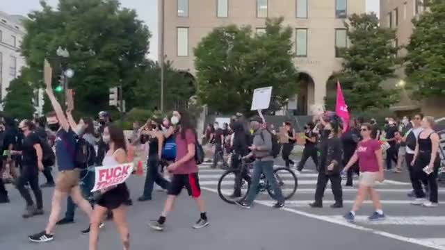 LIVE in DC: Pro-abortion activists have joined in with Antifa, marching towards downtown