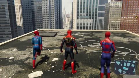 Spider-Man_ No Way Home - Raimi, MCU, TASM Spider-Man Web Swinging Together (Spider-Man PC Mods)