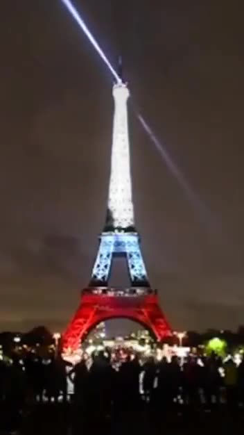 WHAT THE ? French lit the PARIS Eiffel Tower in the Colors of the Russian Flag
