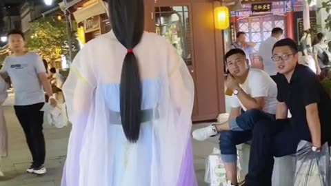 Chinese mythological moon goddess Chang'e is walking