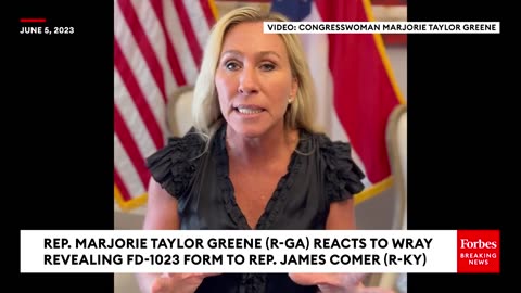 BREAKING NEWS: Marjorie Taylor Greene Reacts To FBI Director Showing Biden Document To James Comer