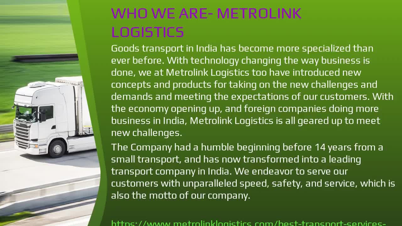 Best Logistics Services in Pune | Logistics Companies in Pune Metrolink Logistics