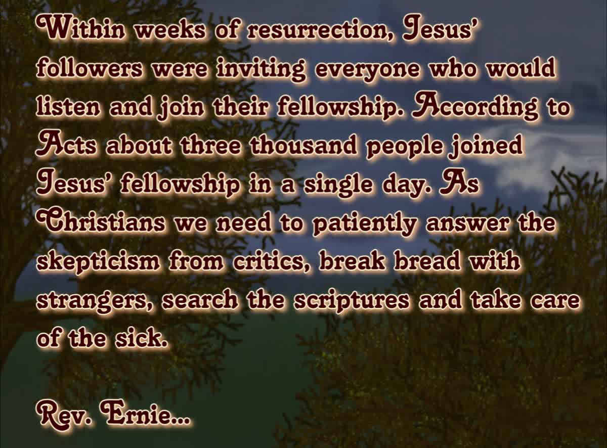 Daily Message from Rev. Ernie, April 22 2022