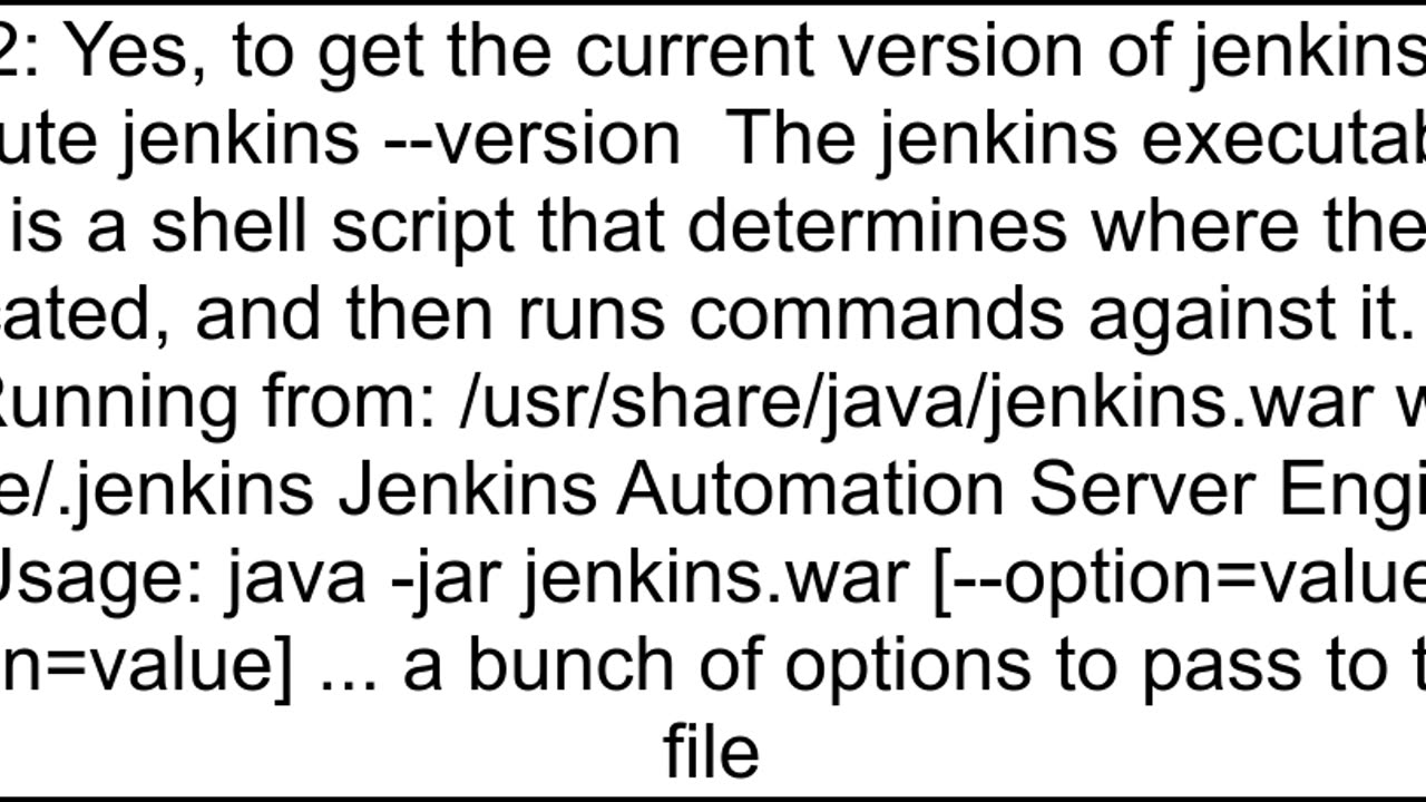 How to find Jenkins version through CLI command Is there any command like quotjava versionquot