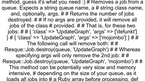 How can I delete specific jobs from Resque queue without clearing the whole queue